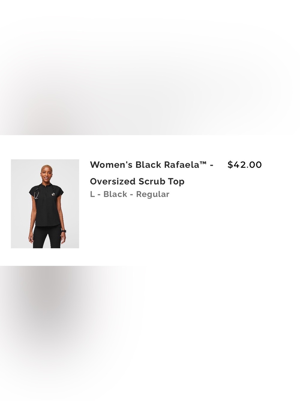 FIGS W Black Rafaela Oversized Scrub Top - L - Black